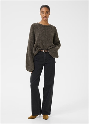 Alpha slit pullover Chestnut Melange Gestuz 